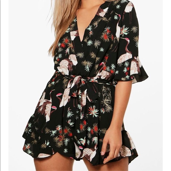 boohoo plus playsuit